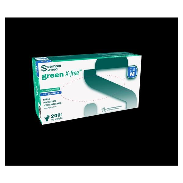 green X-free Nitrile Exam Gloves X-Large Green Non-Sterile 180/Bx