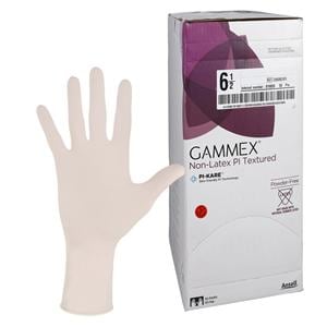 GAMMEX Non-Latex PI Textured Polyisoprene Surgical Gloves 6.5 White 50Pr/Bx