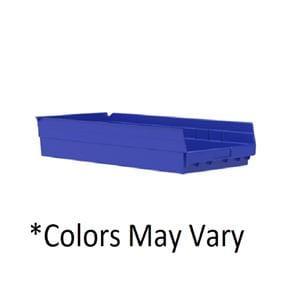 Shelf Bin Blue Plastic With Hopper Front 23-5/8x11-1/8x4" 6/Ca