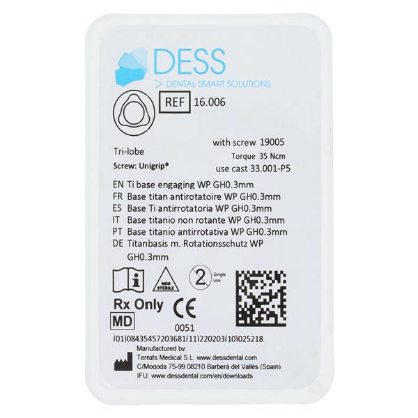 Base Titanium Engaging 5.0 Nobel Replace Ea