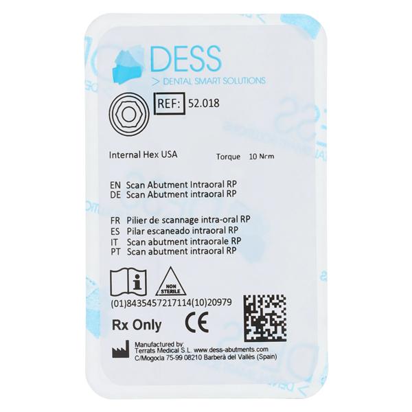 Scan Abutment Intraoral Body Titanium 4.5 Zimmer Internal Hex Ea