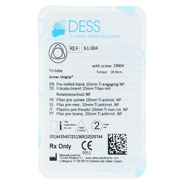 Abutment PreMilled Blank Titanium Engaging 3.5 Nobel Replace Ea