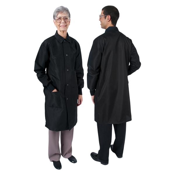 UltraLite Lab Coat 3 Pockets Long Tapered Sleeves 41 in 5X Large Black Unisex Ea