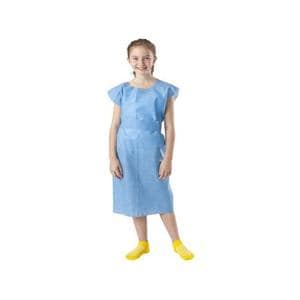 Patient Gown 21 in x 36 in Bl Non-Sized Tissue / Poly / Tissue Disposable 50/Ca