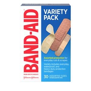 Band-Aid Adhesive Bandage Fabric Assorted Sizes Assorted Sterile 30x24/Ca