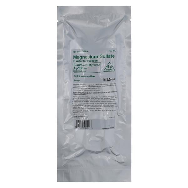 Magnesium Sulfate in Water Injection 40mg/mL 2gm Bag 100mL 24/Package