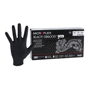 MICROFLEX Black Dragon Zero Nitrile Exam Gloves 2X-Large Black Non-Sterile