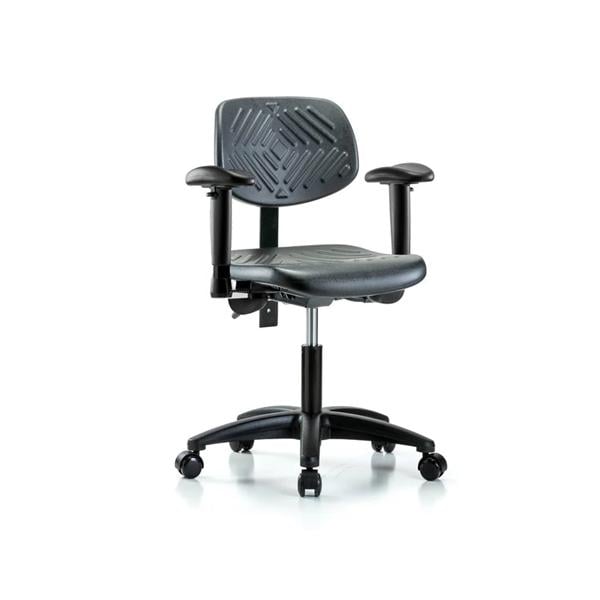 Fshrbrnd Tst Chr Blk PU Dsk Ht 5-Caster BS 300lb Ea