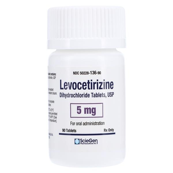 Levocetrizine Dihydrochloride Tablets 5mg Bottle 90/Bottle Each