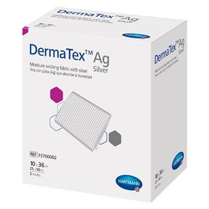 DermaTex Ag Poly Fbr / Slvr Moisture-Wicking Dressing 10x36 Strl Rect Sht