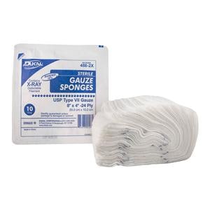 100% Woven Cotton Gauze Type VII Sponge 8x4" 24 Ply Sterile Rect Xry Dtect LF