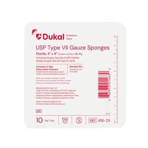 Cotton X-Ray Detectable Gauze Sponge 4x4" 16 Ply