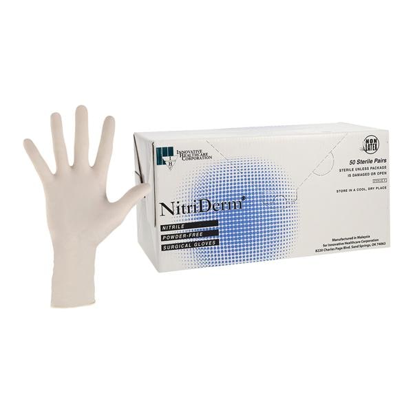 NitriDerm Nitrile Surgical Gloves 6 White 50Pr/Bx