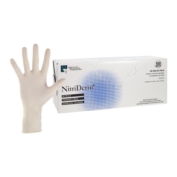 NitriDerm Nitrile Surgical Gloves 7.5 White 50Pr/Bx