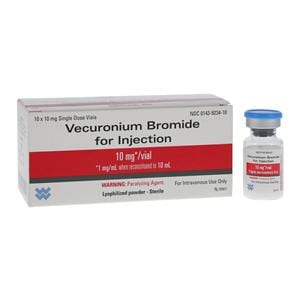Vecuronium Bromide Injection 10mg/Vl Vial 10mL 10/Package
