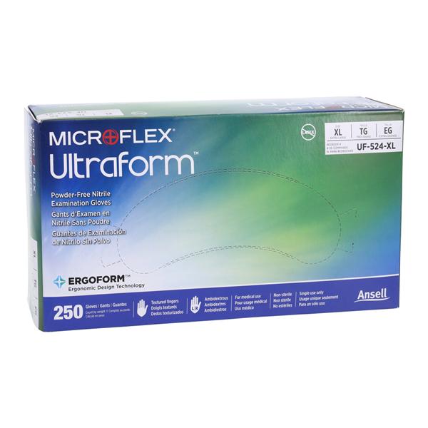 MICROFLEX Ultraform Nitrile Exam Gloves X-Large Cobalt Blue Non-Sterile 250/Bx