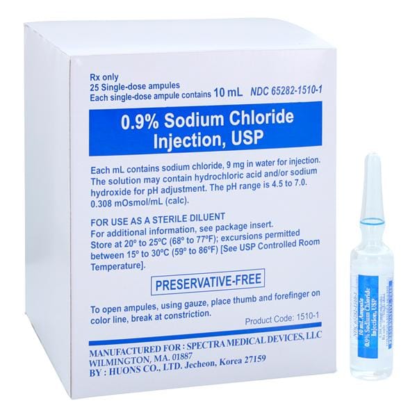 Sodium Chloride Injection 0.9% Ampule 10mL 25/Package