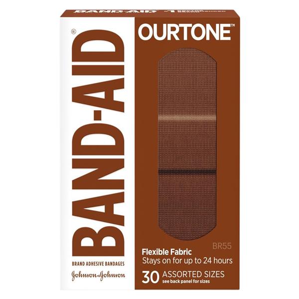 Band-Aid Ourtone Bandage Memory Weave Fabric Assorted Sizes BR55 30/Bx