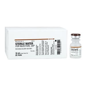 Water for Injection Injection Preservative Free SDV 10mL 25/Package