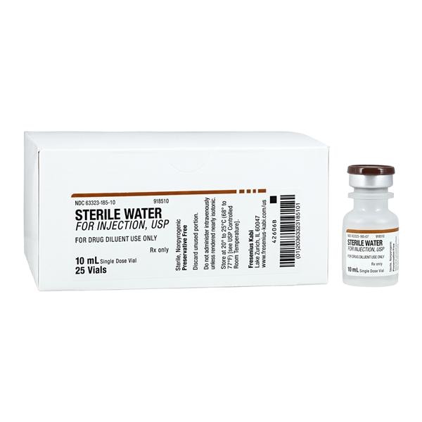 Water for Injection Injection Preservative Free SDV 10mL 25/Package