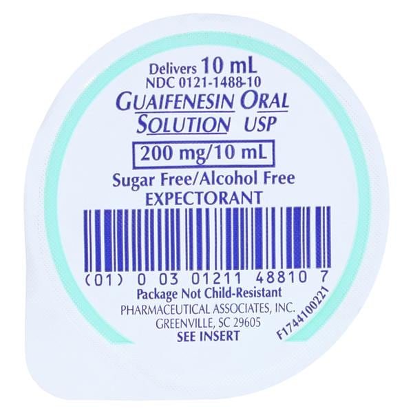 Guaifenesin Liquid 200mg/10mL Raspberry Unit Dose 100/Ca