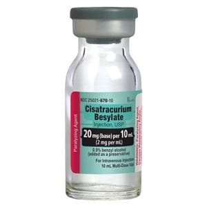 Cisatracurium Besylate Injection 2mg/mL MDV 10mL 10/Package