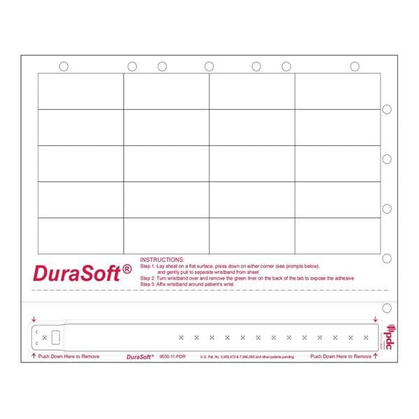 DuraSoft Laser Wristband & Label Paper / Poly White Adult 20000/Ca