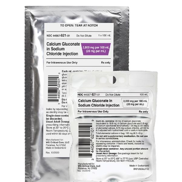 Calcium Gluconate Injection 200mg/mL SDV 100mL 24/Package