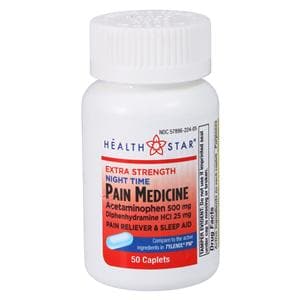 Acetaminophen PM Caplets 500mg Bottle 50/Bt