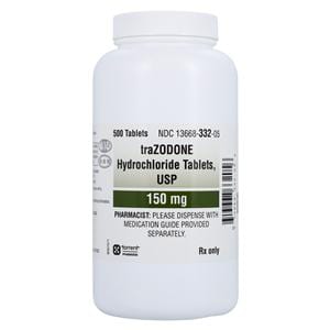 Trazodone HCl Tablets 150mg Bottle 500/Bottle Each
