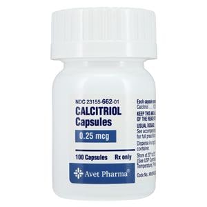 Calcitriol Capsules 0.25mcg Bottle 100/Bottle Each