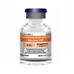 Ropivacaine HCl Injection 0.2% 2mg/mL Preservative Free SDV 20mL 10/Package