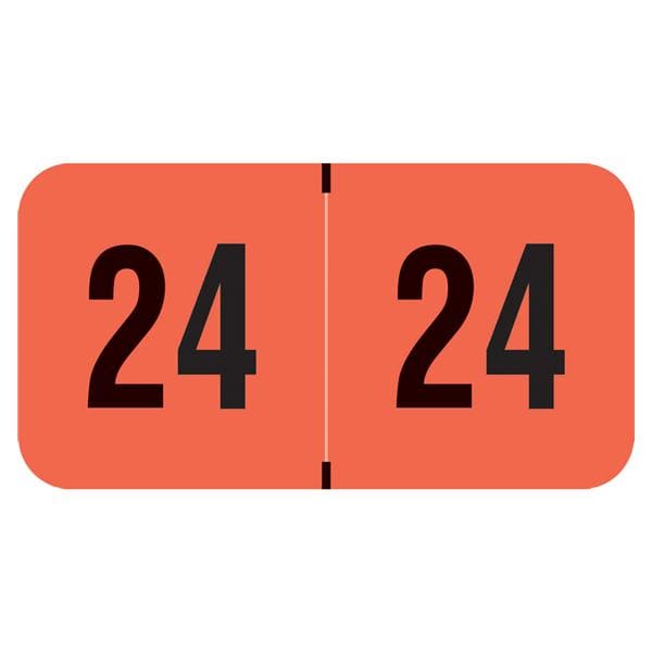 PMA Fluorescent 2024 End Tab Label Red 500/Rl