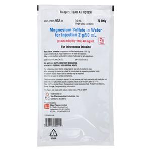 Magnesium Sulfate in Water Injection 40mg/mL 2gm Bag 50mL 24/Package