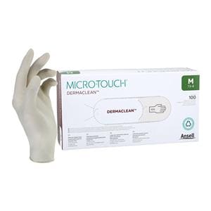 MICRO-TOUCH DermaClean Latex Exam Gloves Medium Cream Non-Sterile 100/Bx