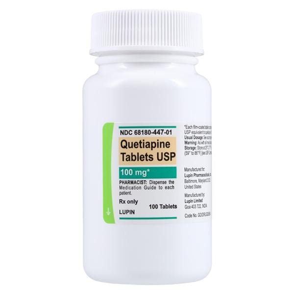 Quetiapine Fumarate Tablets 100mg Bottle 100/Bottle Each