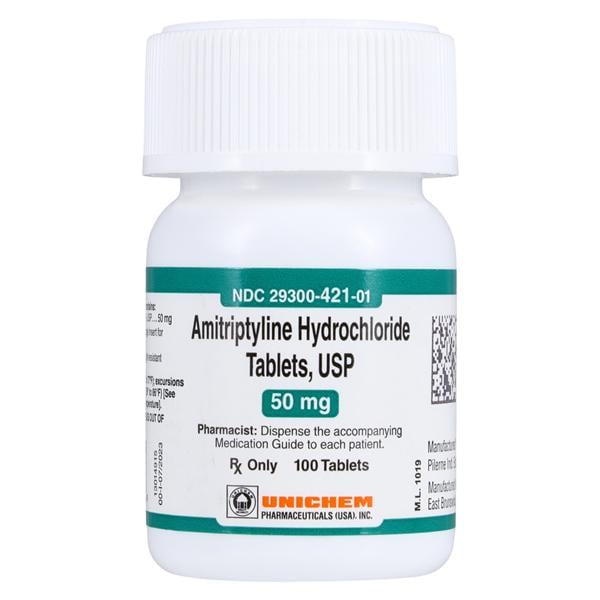 Amitriptyline HCl Tablets 50mg Bottle 100/Bottle Each
