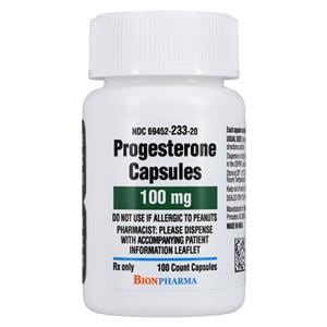 Progesterone Capsules 100mg Bottle 100/Bottle Each
