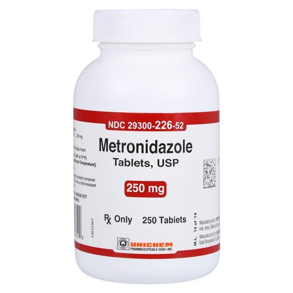 Metronidazole Tablets 250mg Bottle 250/Bottle Each