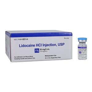 Lidocaine HCl Injection 1% SDV 5mL 25/Package