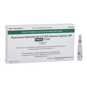 Bupivacaine Dextrose Injection 0.75% Ampule 2mL 10/Package