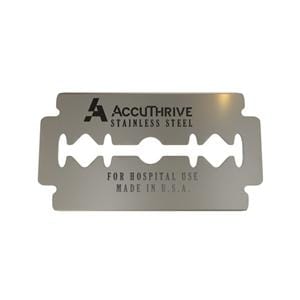 AccuThrive Stainless Steel Non-Sterile Double Edge Prep Blade 0.004" Dsp 250/Bx