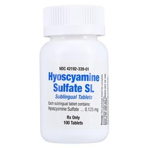 Hyoscyamine Sulfate Sublingual Tablets 0.125mg Bottle 100/Bottle Each