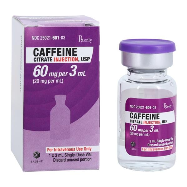 Caffeine Citrate Injection 20mg/mL SDV 3mL Each