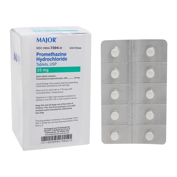 Promethazine HCl Tablets 25mg Unit Dose Pack 100/Package Each