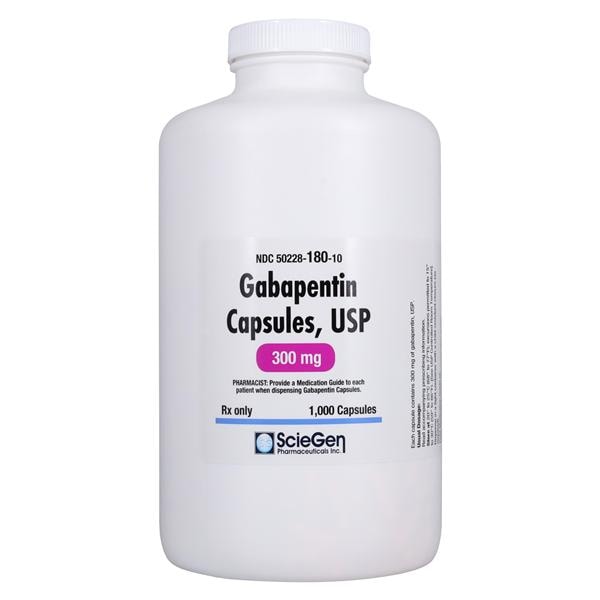 Gabapentin Capsules 300mg Bottle 1000/Bottle Each