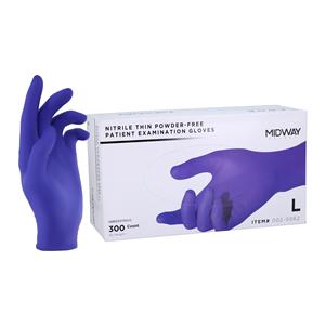 Nitrile Exam Gloves Large Purple Non-Sterile 300/Bx