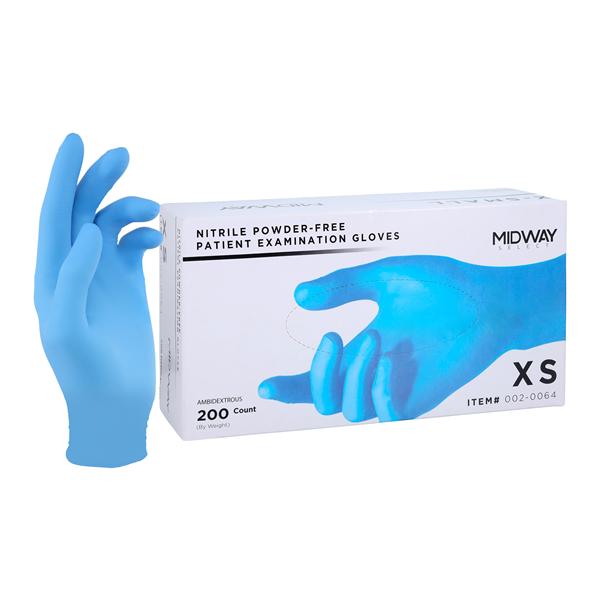 Nitrile Exam Gloves X-Small Blue Non-Sterile 200/Bx