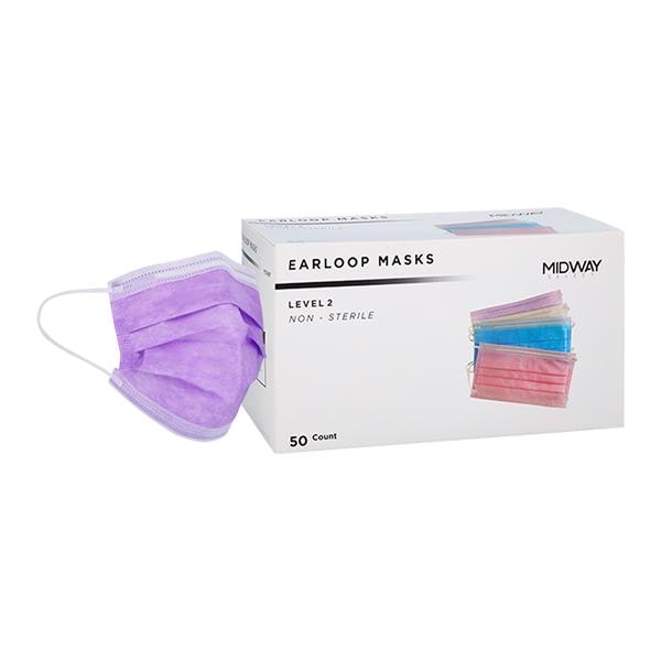 Surgical Mask ASTM Level 2 Lavender 50/Bx