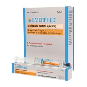 Ephedrine Sulfate Injection 5mg/mL Prefilled Syringe 10mL 10/Package